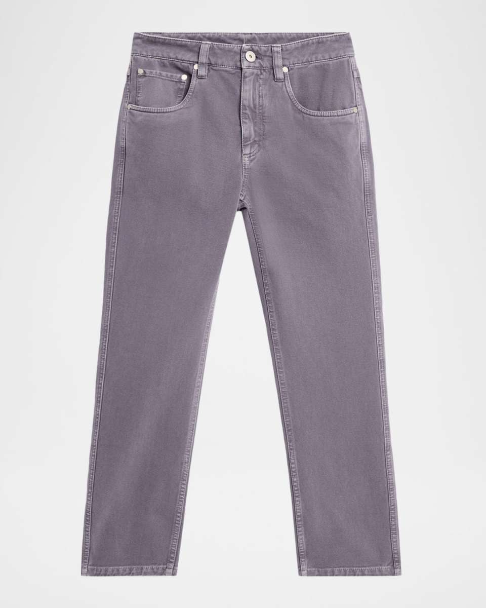 Bull Denim Straight-Leg Pants